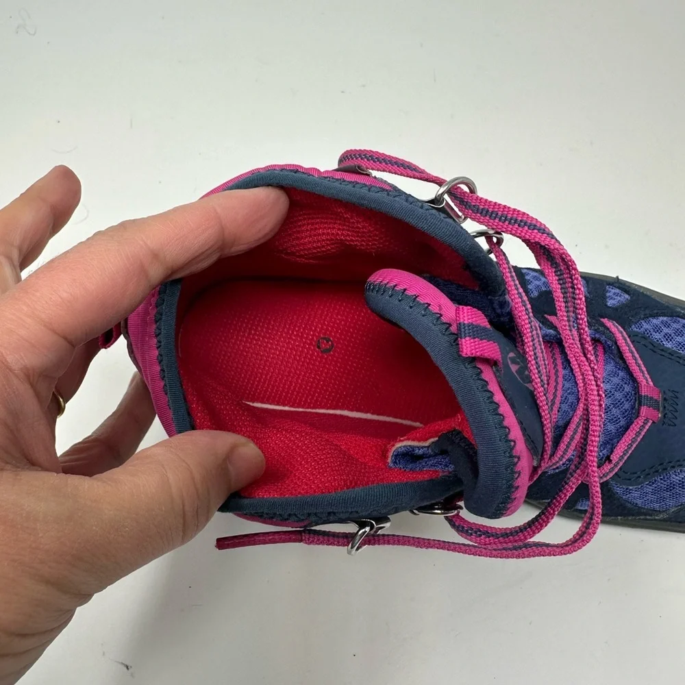 Merrell Navy Pink Purple Kids Waterproof Hiker Boot